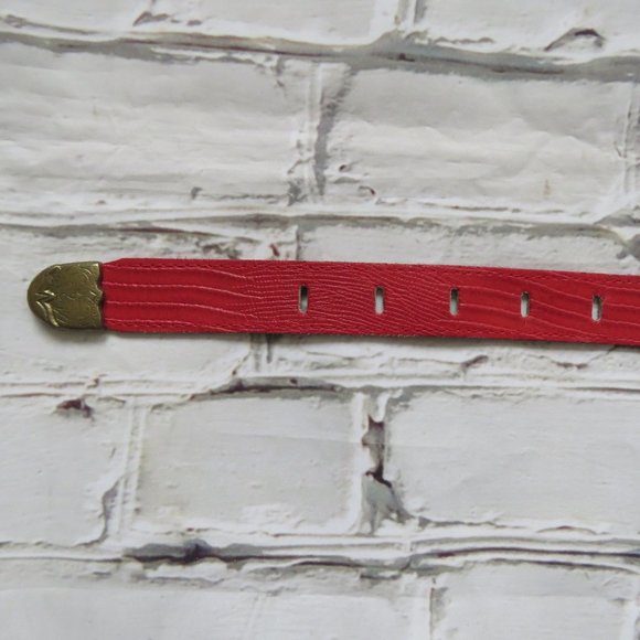 Vintage Red Leather Cowboy Belt - Picture 8 of 10